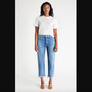 Etica Tyler Salinas River Frayed Detailing Straight Leg Crop Jeans 30"